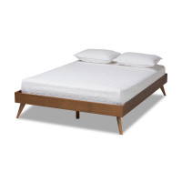 Baxton Studio MG9704-Ash Walnut-Bed Frame-Full Lissette Mid-Century Modern Walnut Brown Finished Wood Full Size Platform Bed Frame